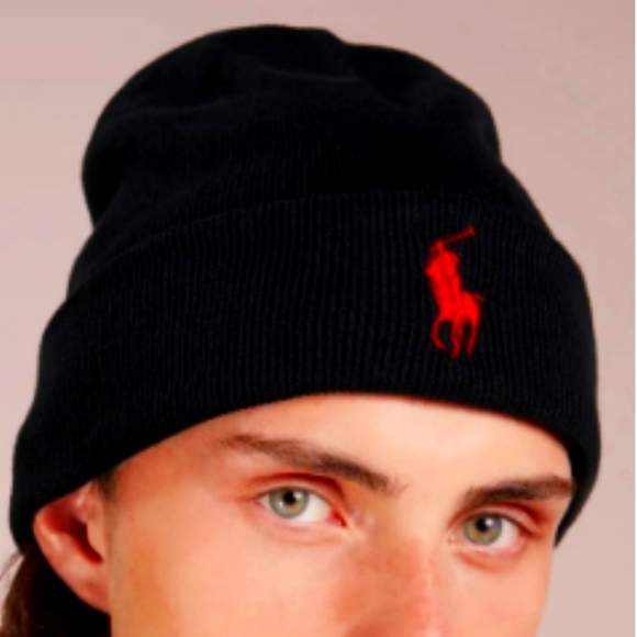 NWT Men's Ralph Lauren Polo Big Pony Cuffed Beanie - Picture 3 of 10